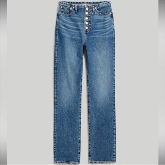 Madewell The '90s Straight Jean in Liola Wash Binded-Waist no-waist size 30 - Picture 6 of 16